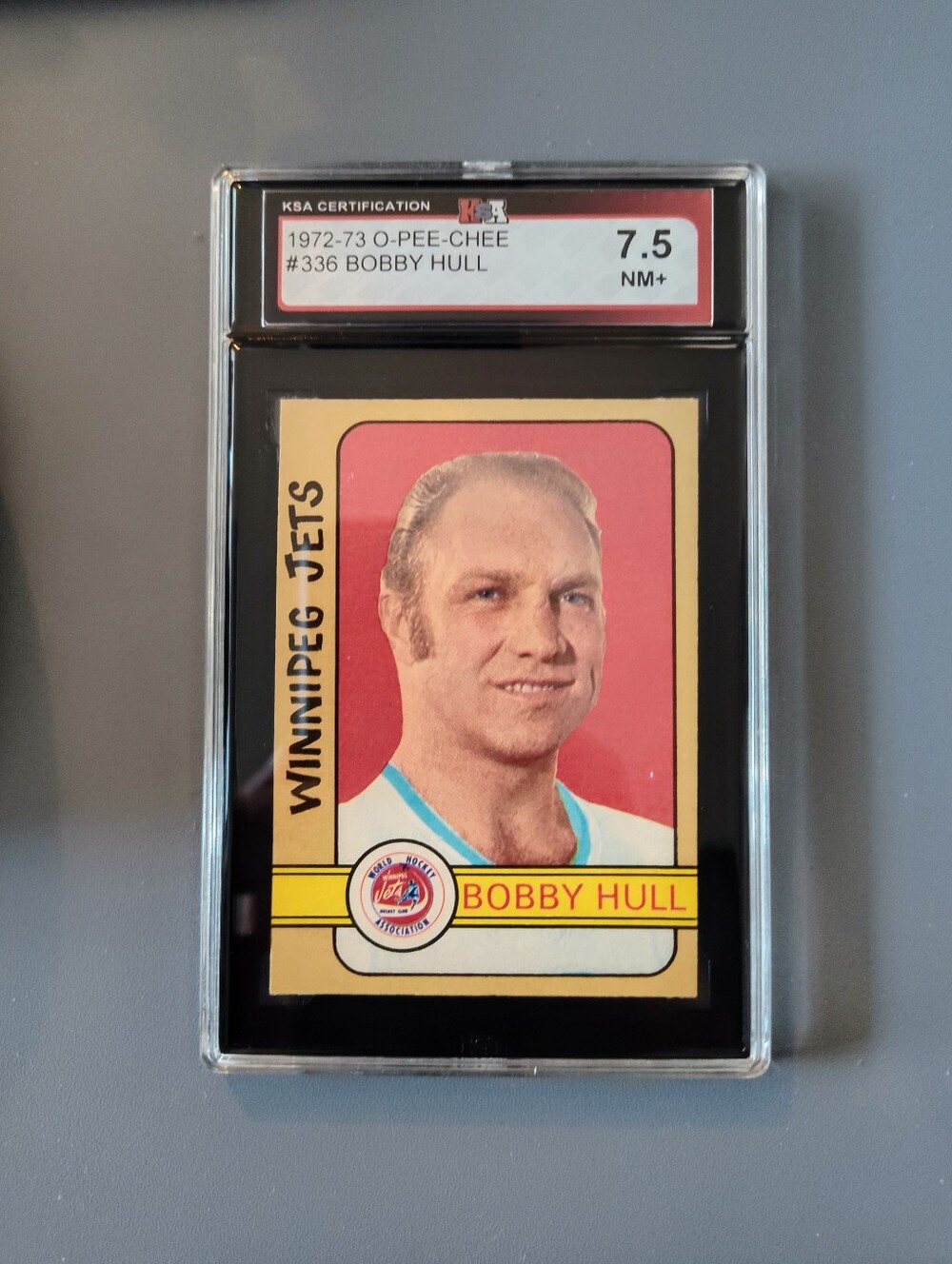 1972-73  OPC  O-PEE-CHEE  # 336  BOBBY HULL WHA GRADED KSA 7.5